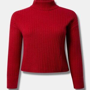 NWT Torrid Ribbed Pullover Sweater Jester red Size 1 = 14/16 XL